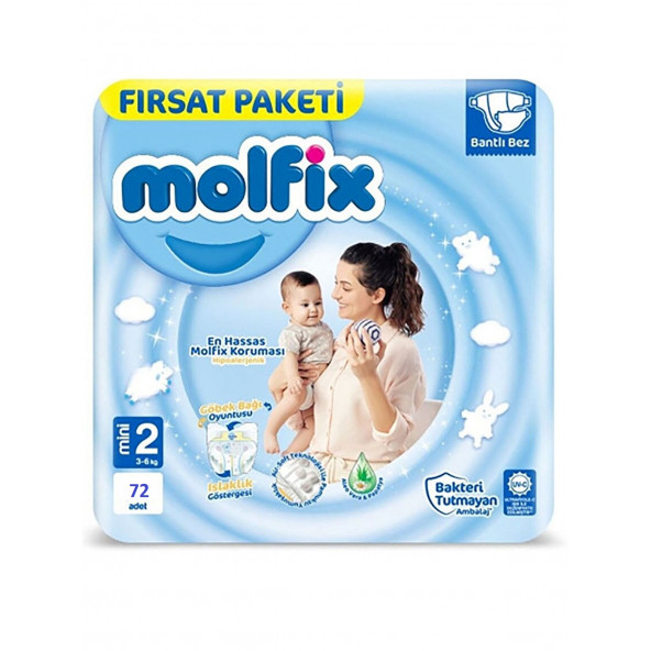 Molfix 2 Numara Mini 72'li Bebek Bezi ürün görseli 1