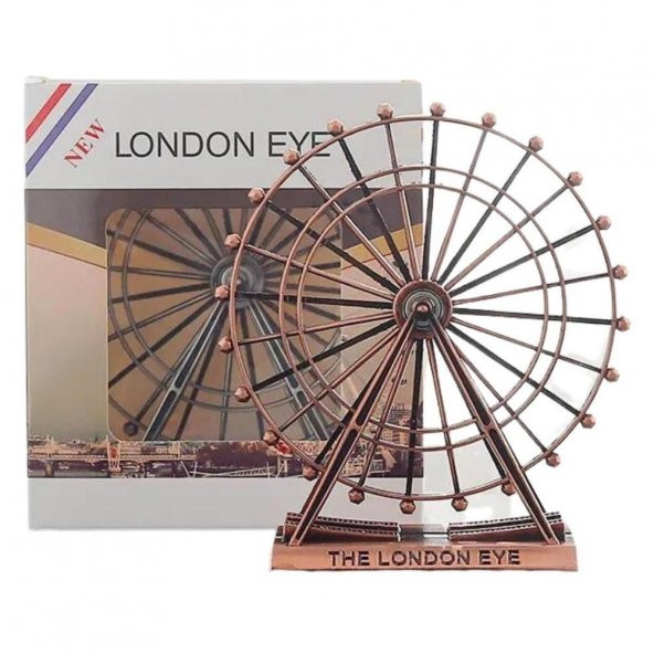 Vintage Metal İngiltere London Eye Biblo Antik Bakır 15 cm ürün görseli 1
