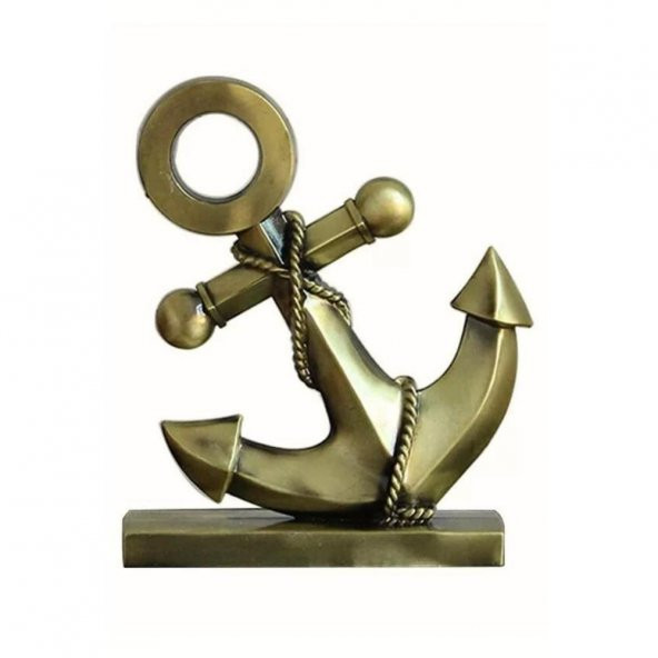 Vintage Metal Çapa Biblo Antik Bronz 16 cm ürün görseli 1