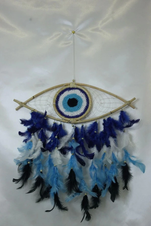 Mavi Nazar Boncuğu Tasarımlı Dream Catcher Düş Kapanı ürün görseli 1