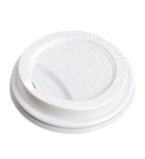 Sıcak Karton Kağıt Çay Kahve Bardak Kapağı - Emzikli Kapak - 8 Oz - Beyaz - 500 Adetlik Koli ürün görseli 1
