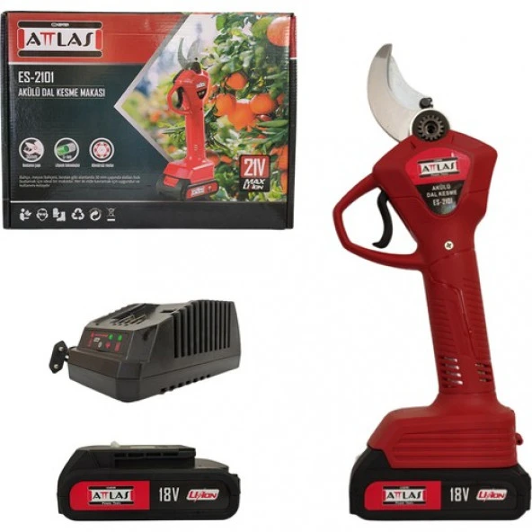 Attlas Es 2101 Akülü Budama Makası 18 V 2 Amper Kömürsüz Motor ürün görseli 1