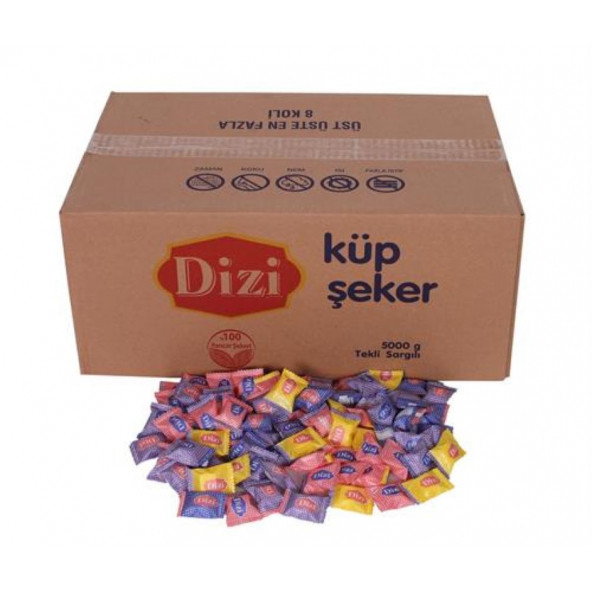 DİZİ TEK SARGILI KÜP ŞEKER 5000 GR - Resim 3