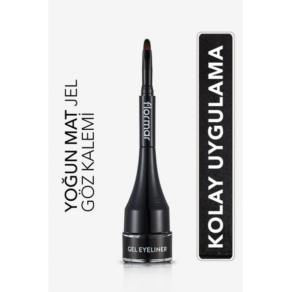 FLORMAR Özel Fırça Başlıklı Yoğun Pigmentli Mat Jel Eyeliner ürün görseli 1