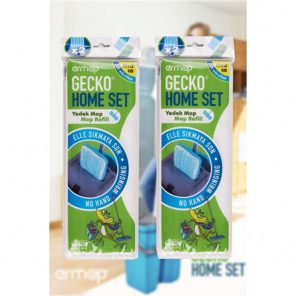 Gecko Ermop Temizlik Seti Yedek Mikrofiber Mop 4 Adet (2PAKET) ürün görseli 1