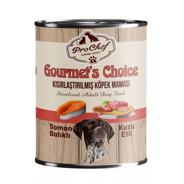 Prochef 24 Adet Gourmet's Choice Kısırlaştırılmış Köpek Maması ( 415 Gr Somon & Kuzu Etli Konserve Yaş Mama ) ürün görseli 1