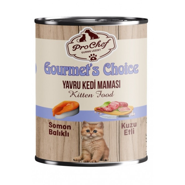Prochef 24 Adet Gourmet's Choice Yavru Kedi Maması ( 415 Gr Somon Balıklı & Kuzu Etli Konserve Yaş Mama ) ürün görseli 1