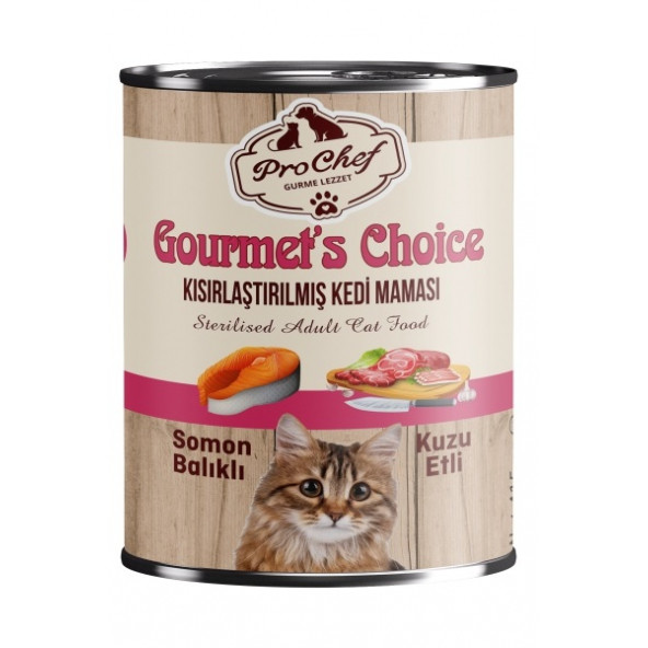 Prochef 24 Adet Gourmet's Choice Kısırlaştırılmış Kedi Maması ( 415 Gr Somon & Kuzu Etli Konserve Yaş Mama ) ürün görseli 1