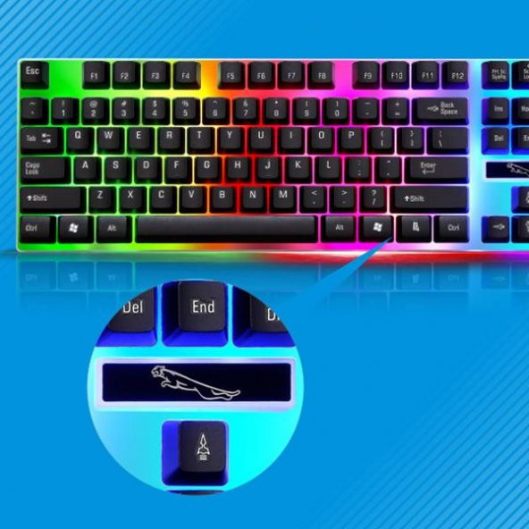 Ally G21b Led Işıklı Oyuncu Klavye Mouse Seti - Resim 2
