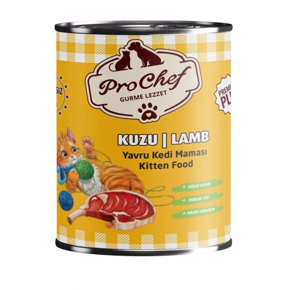 Prochef 24 Adet Premium Plus Yavru Kedi Maması ( 415 Gr Kuzu Etli Konserve Yaş Mama ) ürün görseli 1