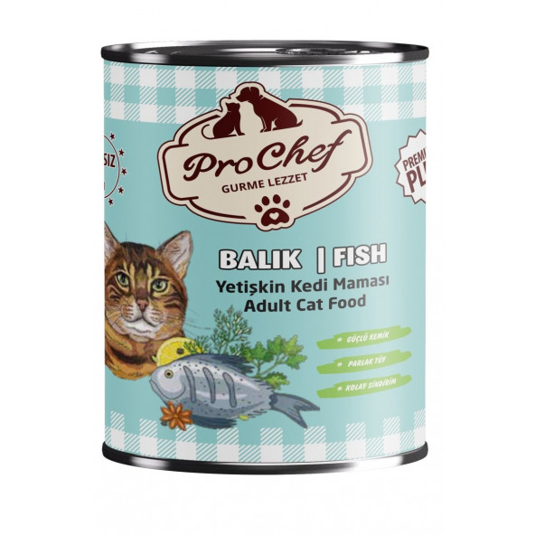 Prochef 24 Adet Premium Plus Yetişkin Kedi Maması ( 415 Gr Balık Etli Konserve Yaş Mama ) ürün görseli 1
