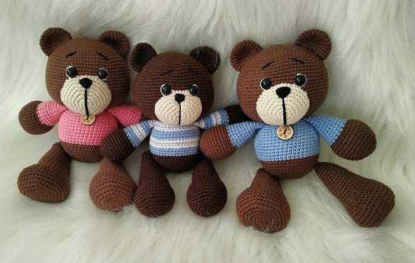 Haylaz Ayıcıklar Amigurumi Organik Oyuncak ürün görseli 1