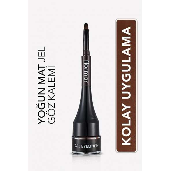 FLORMAR Özel Fırça Başlıklı Yoğun Pigmentli Mat Jel Eyeliner ürün görseli 1