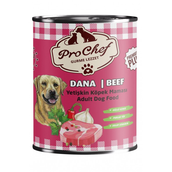 Prochef 24 Adet Premium Plus Yetişkin Köpek Maması ( 415 Gr Dana Etli Konserve Yaş Mama ) ürün görseli 1