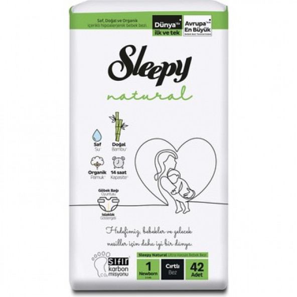Sleepy Natural Yenidoğan 1 Beden Bebek Bezi 2-5 Kg 42'li ürün görseli 1