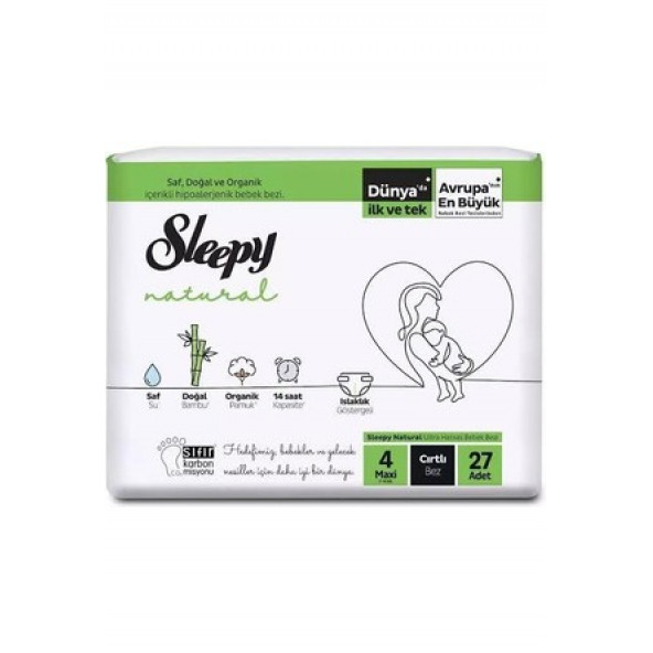 Sleepy Natural 4 Numara Maxi 27'li Bebek Bezi ürün görseli 1
