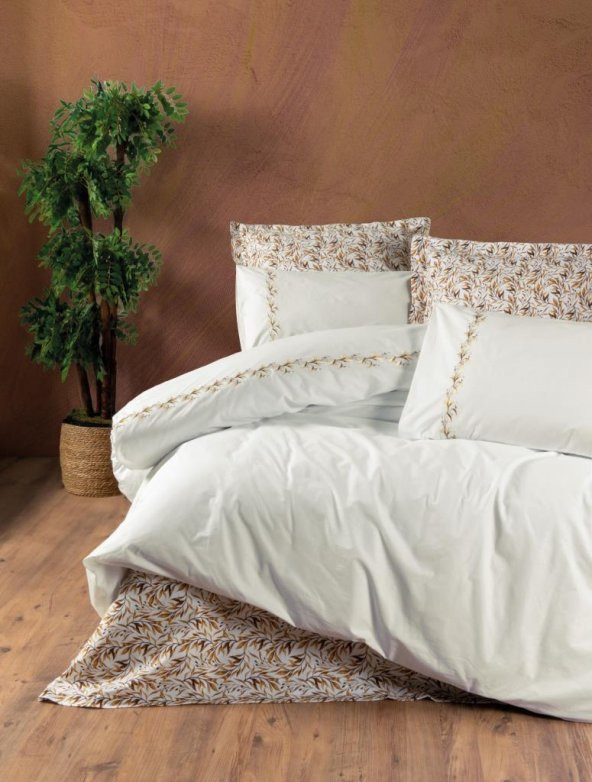 Cotton Box Majestic Seri Çift Kişilik Nevresim Takımı Polite Tarçın ürün görseli 1