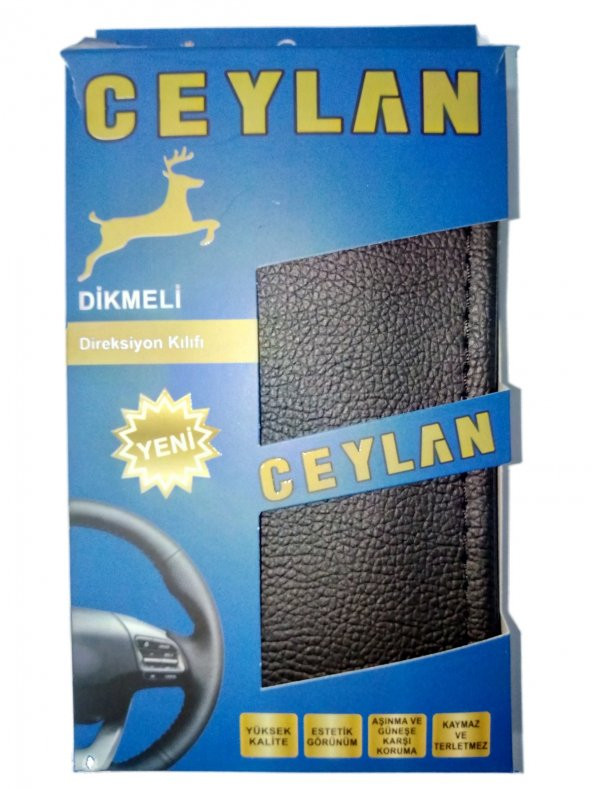 OTO DİREKSİYON KILIFI SİYAH DİKİSLİ ürün görseli 1