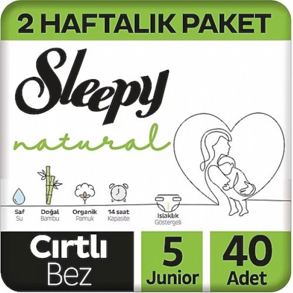 Sleepy Natural 5 Numara Junior 40'lı Bebek Bezi ürün görseli 1