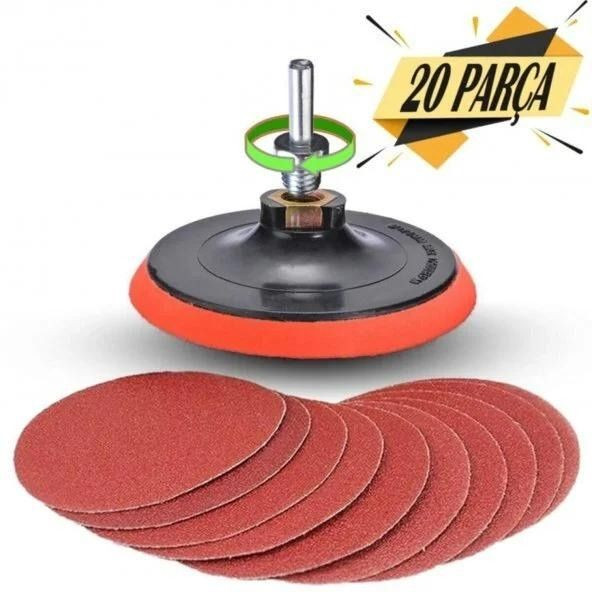 20 PARÇA Cırt Zımpara Seti + Matkap Aparatı 115 mm ürün görseli 1