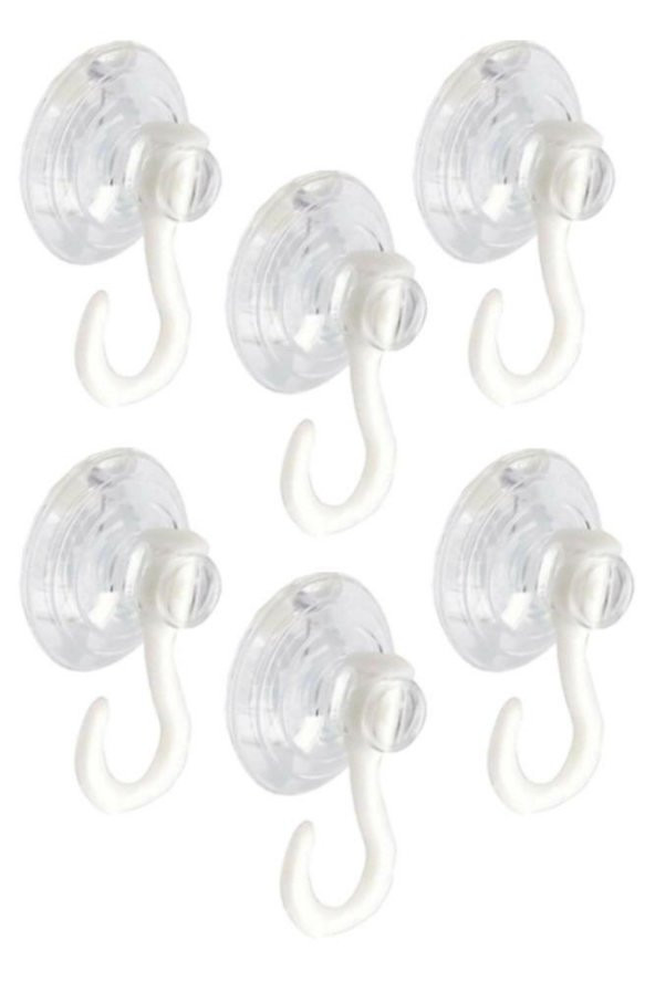 Askılı Vantuz Öpücük 3 Cm 6 Adet Kancalı Cam Vantuzu Öpücük Cam Askısı Pvc Vantuz Mutfak Banyo Pencere ve Kapı Camı Vantuzu ürün görseli 1