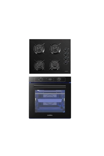 LUXELL 2 Lİ PLATİNUM ANKASTRE SET(A68-SGF3 SİYAH FIRIN  OC88 SİYAH OCAK) ürün görseli 1