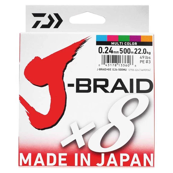 Daiwa JBraid 8B 500M Multi Color İp Misina ürün görseli 1