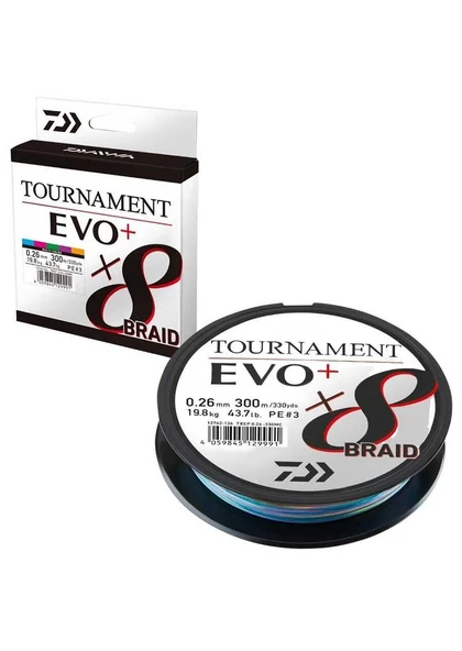 Daiwa Tournament 8B EVO+ Multi Color 300m İp Misina ürün görseli 1