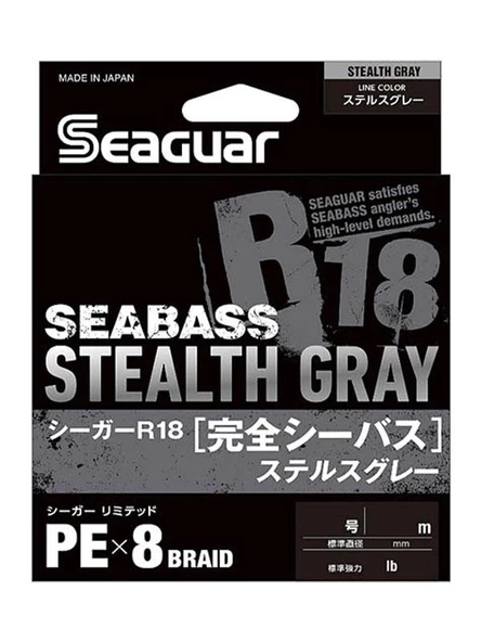 Seaguar R18 Seabass Stealth Gray PEx8 Braid 150m İp Misina ürün görseli 1