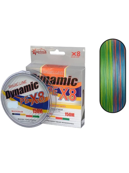Captain Dynamic Soft PE 8 Örgü İp Misina 150m Multi Color ürün görseli 1