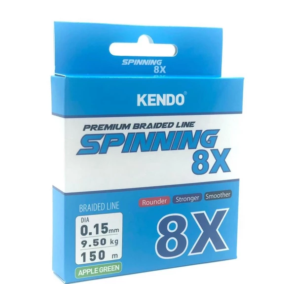 Kendo Spinning 8X Fighting 150 mt Örgü İp Misina (Elma Yeşili) ürün görseli 1