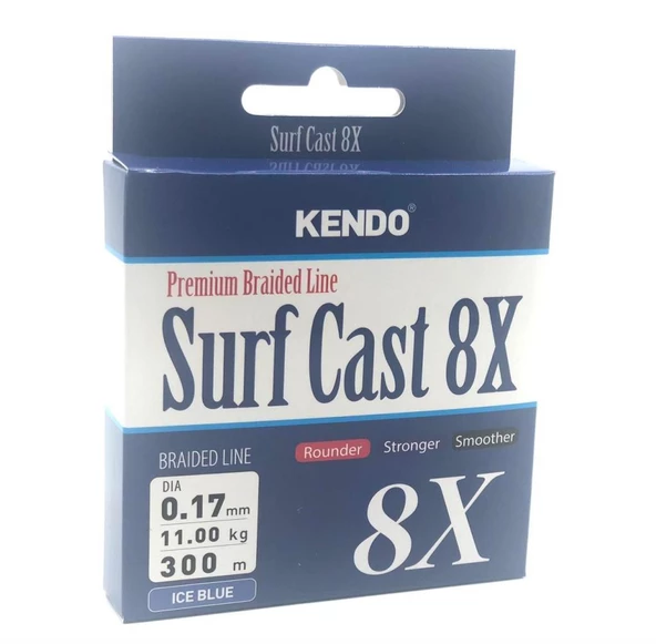 Kendo Surf Cast 8X Fighting 300 mt Örgü İp Misina ( ICE BLUE) ürün görseli 1