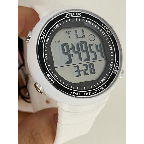 Joefox Digital Silikon Kayışlı Su Geçirmez Unisex Kol Saati Beyaz ürün görseli 1
