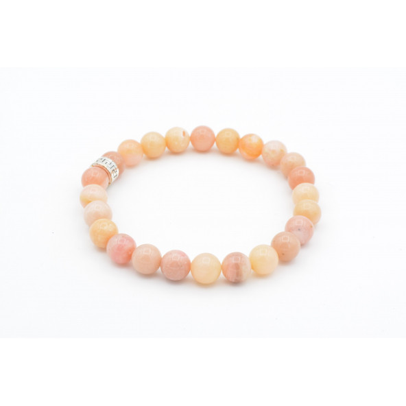 Hakiki Doğal Pembe Opal Taşı Bileklik 8 Mm ürün görseli 1