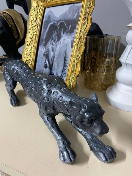 Leopar Antrasit Dekoratif Biblo - Resim 2