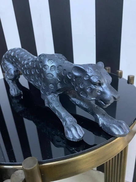 Leopar Antrasit Dekoratif Biblo ürün görseli 1