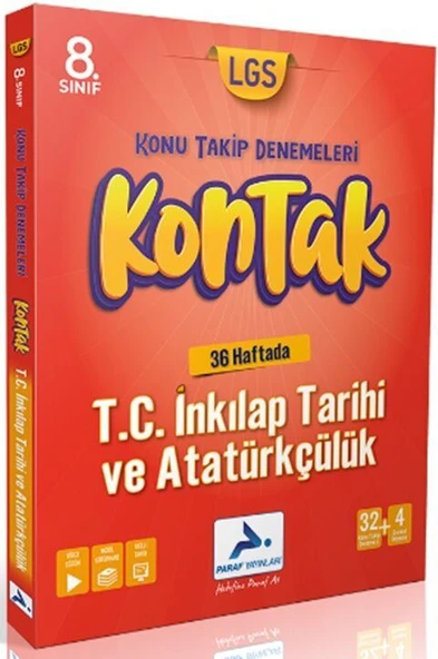 Paraf Yayınları 8. Sınıf T.C. İnkılap Tarihi ve Atatürkçülük Kontak Konu Takip Denemeleri ürün görseli 1