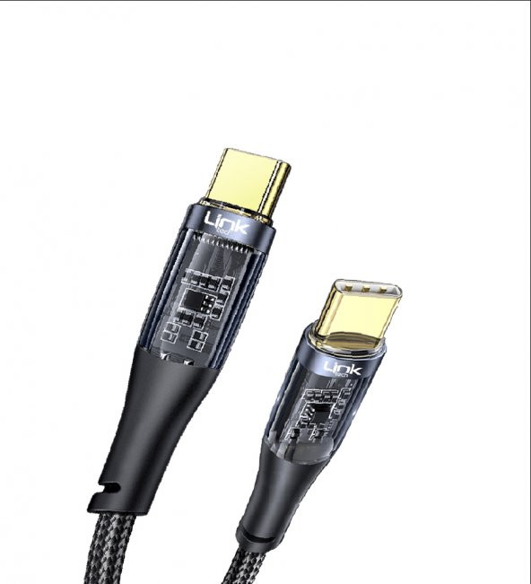LinkTech K670 Safe Type-C - Type-C 60W 1.3m Örgü Şarj Kablosu - Resim 2