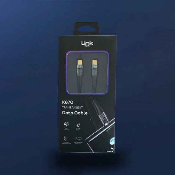 LinkTech K670 Safe Type-C - Type-C 60W 1.3m Örgü Şarj Kablosu - Resim 5