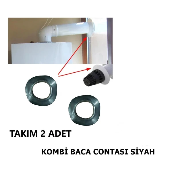 Kombi Baca Contası Lastik Sızdırmaz Conta 2 li Takım Siyah ürün görseli 1