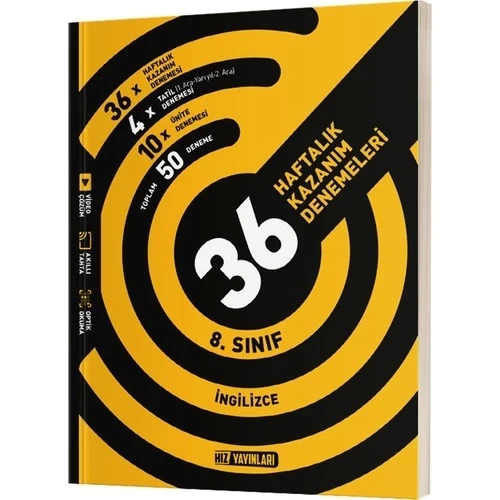 HIZ 8.SINIF İNGİLİZCE 36 HAFTALIK KAZANIM DENEMELERİ ürün görseli 1