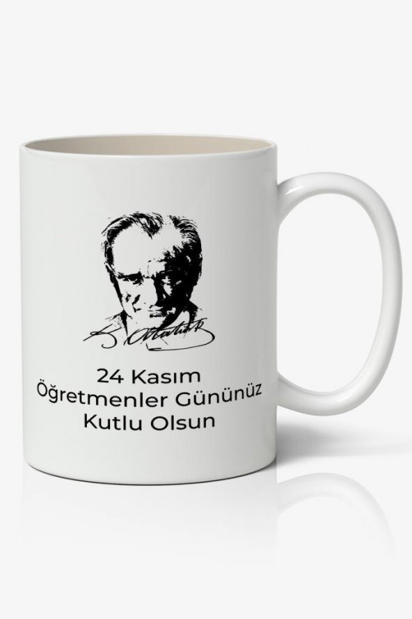 24 Kasım Öğretmenler Günü Tasarımlı Kupa Bardak Baskılı Kahve Kupa Bardak Model 10 ürün görseli 1