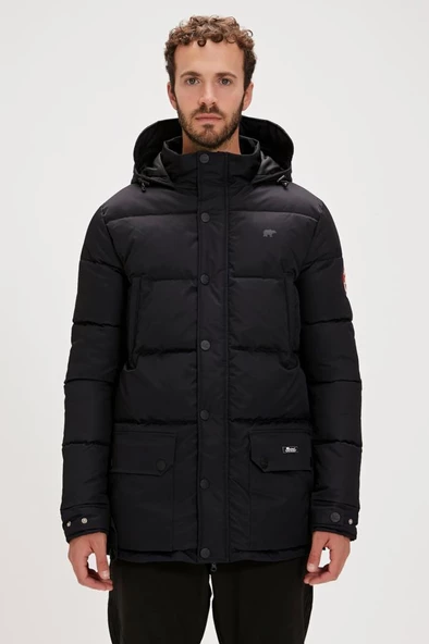 Bad Bear COLONEL PUFFER COAT Erkek Kaban Siyah S-XXL ürün görseli 1