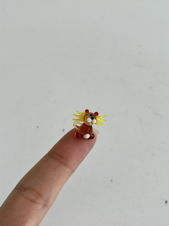 El Yapımı Mini Murano Cam Aslan Biblo A140-02 - Resim 4