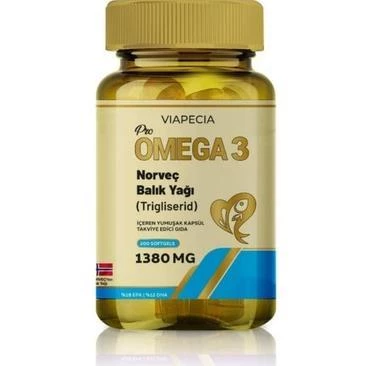 Viapecia Pro-Omega 3 Norveç Balık Yağı 200 Soft Gel ürün görseli 1