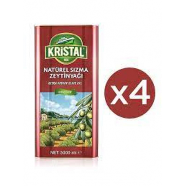 Kristal Soğuk Sıkım Zeytinyağı 5 lt Teneke X 4 Adet ürün görseli 1