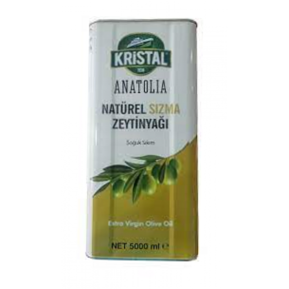 Kristal Anatolia Naturel Sızma Soğuk Sıkım Zeytinyağı 5 Lt Teneke X 2 Adet ürün görseli 1