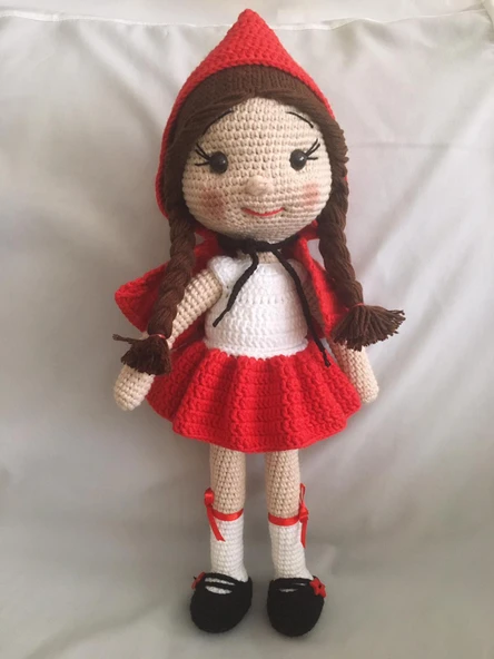 Kırmızı Başlıklı Kız Amigurumi Organik Oyuncak ürün görseli 1