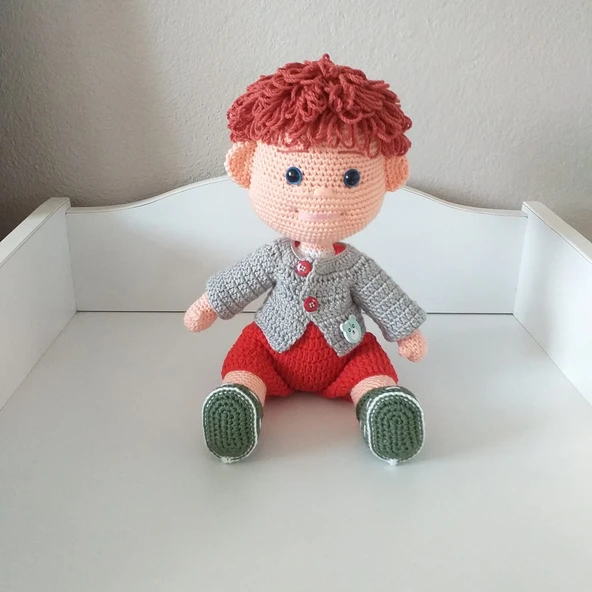 Sevimli Erkek Bebek Amigurumi Organik Oyuncak ürün görseli 1