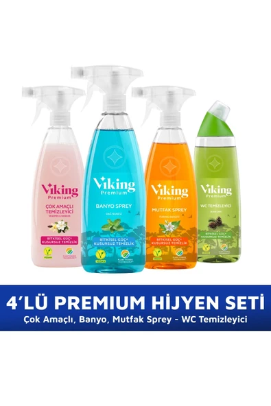Premium 4'lü (Çok Amaçlı, Banyo, Mutfak, WC) Paket 750 ml x 4 Adet ürün görseli 1